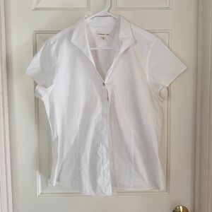 Coldwater Creek Short Sleeve White Button Down